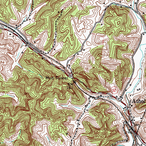 Topographic Map of Mud Tunnel, KY