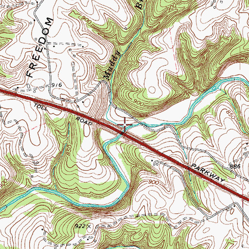 Topographic Map of Muddy Branch, KY