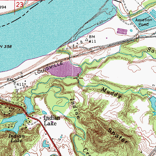 Topographic Map of Muddy Branch, KY