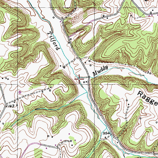 Topographic Map of Muddy Branch, KY