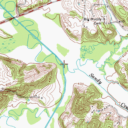 Topographic Map of Muddy Creek, KY