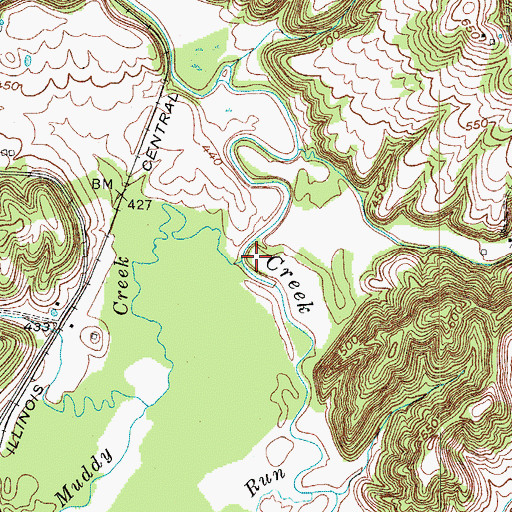 Topographic Map of Muddy Creek, KY