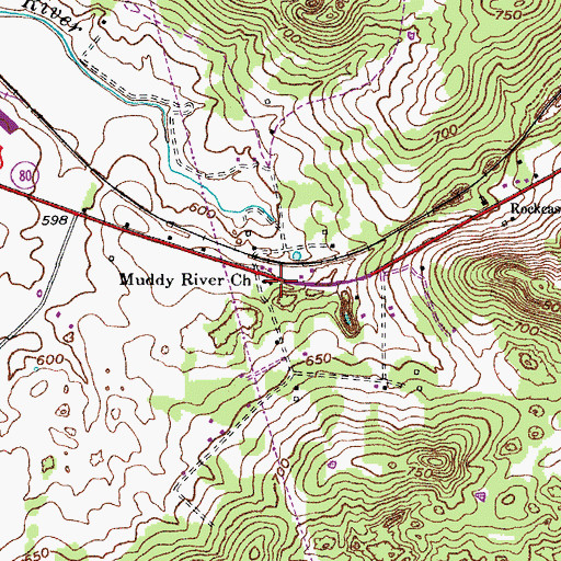 Topographic Map of Muddy River Church, KY