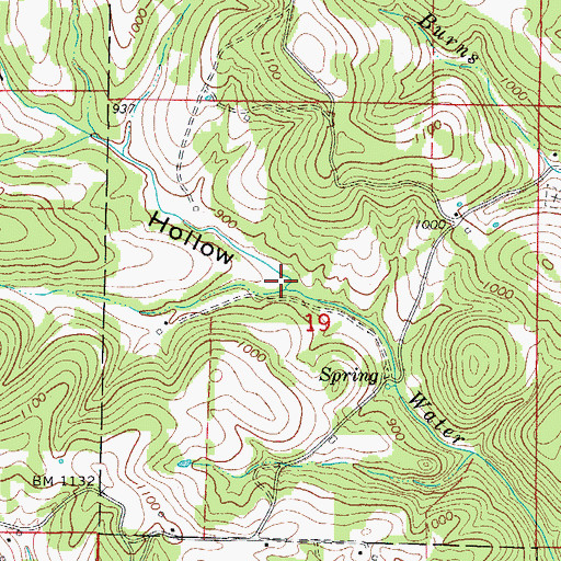 Topographic Map of Harris Hollow, AR