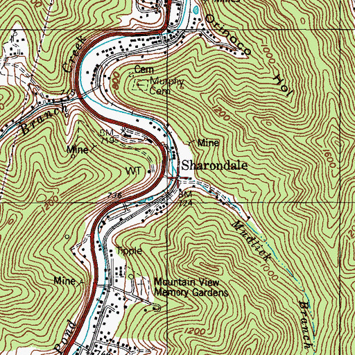 Topographic Map of Mudlick Branch, KY