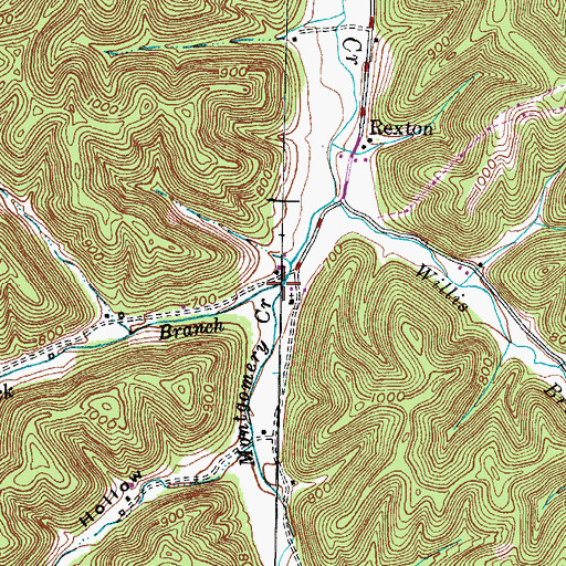 Topographic Map of Mudlick Branch, KY