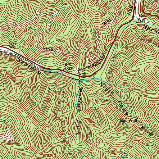 Topographic Map of Mudlick Fork, KY