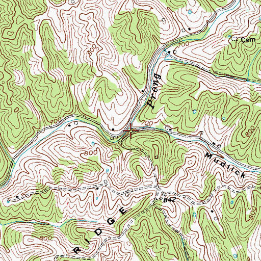Topographic Map of Mudlick Hollow, KY