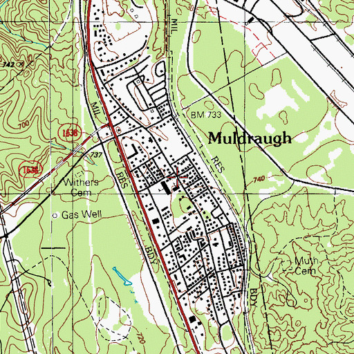 Topographic Map of Muldraugh, KY