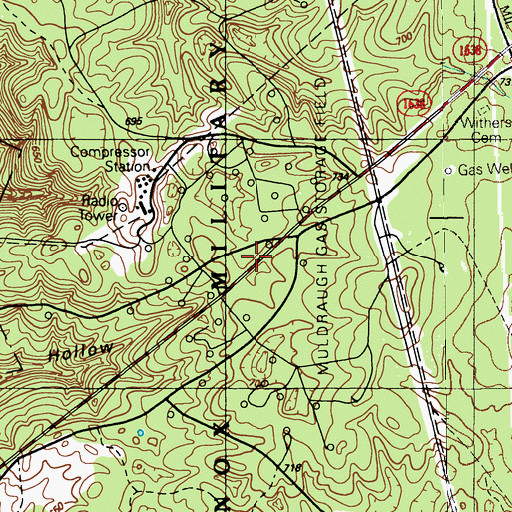 Topographic Map of Muldraugh Gas Storage Field, KY