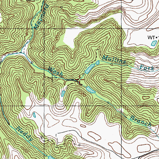 Topographic Map of Mullins Fork, KY