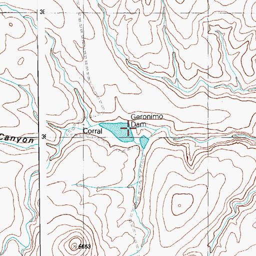 Topographic Map of Geronimo Dam, AZ