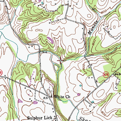 Topographic Map of Muncie Branch, KY