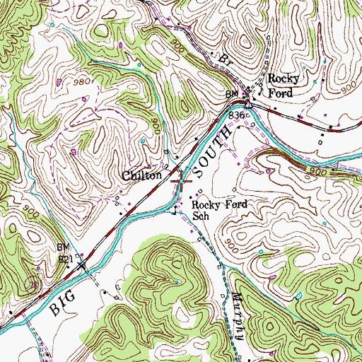Topographic Map of Murphy Branch, KY