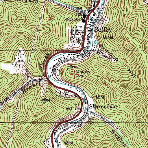 Topographic Map of Murphy Cemetery, KY