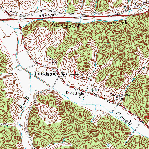 Topographic Map of Murphy Cemetery, KY