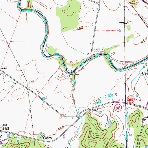 Topographic Map of Murphy Creek, KY