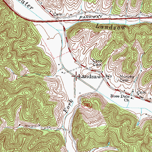 Topographic Map of Murphy Fork, KY
