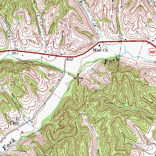 Topographic Map of Murphy Fork, KY