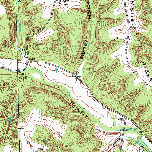 Topographic Map of Murray Hollow, KY