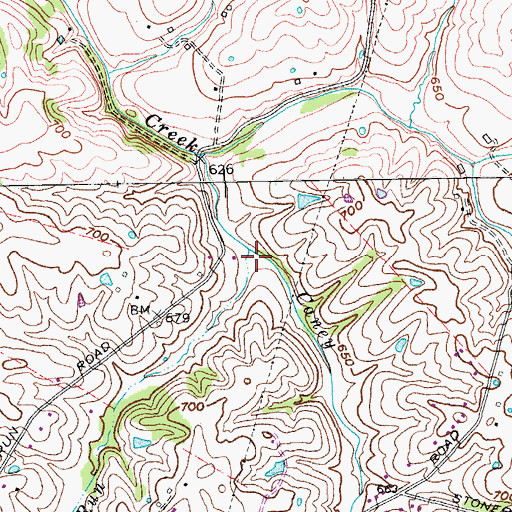 Topographic Map of Murray Run, KY