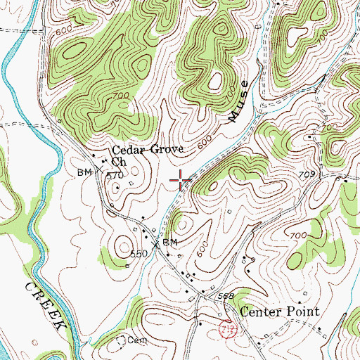 Topographic Map of Muse Hollow, KY
