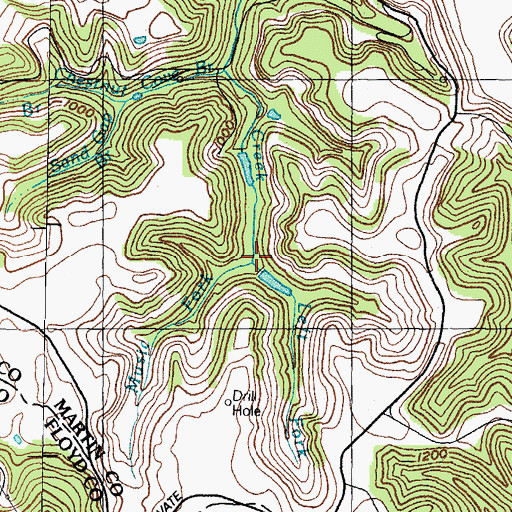 Topographic Map of Music Fork, KY