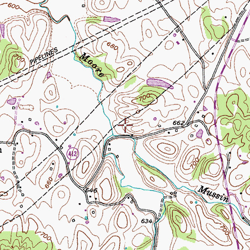Topographic Map of Mussin Branch, KY