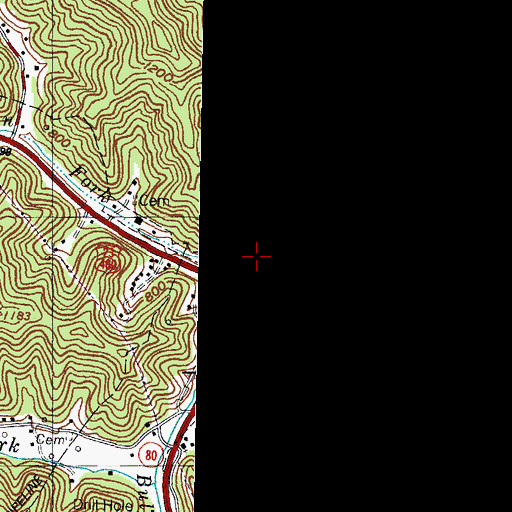 Topographic Map of Mutton Fork, KY