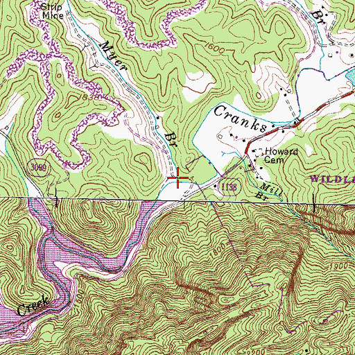 Topographic Map of Myer Branch, KY