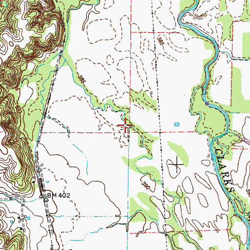 Topographic Map of Myers Creek, KY