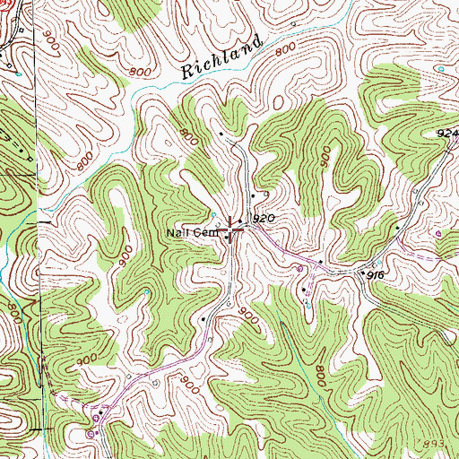 Topographic Map of Naill Cemetery, KY