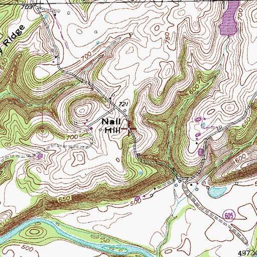Topographic Map of Nall Hill, KY