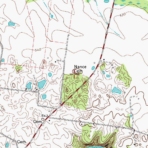 Topographic Map of Nancy Cemetery, KY