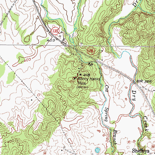 Topographic Map of Nancy Hanks Mine, KY