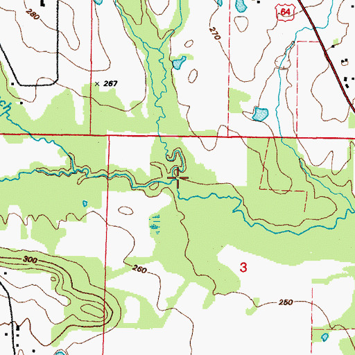 Topographic Map of Harston Branch, AR