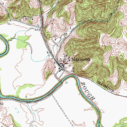Topographic Map of Narrows, KY