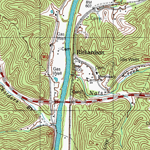 Topographic Map of Nats Creek, KY