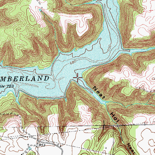 Topographic Map of Neat Hollow, KY