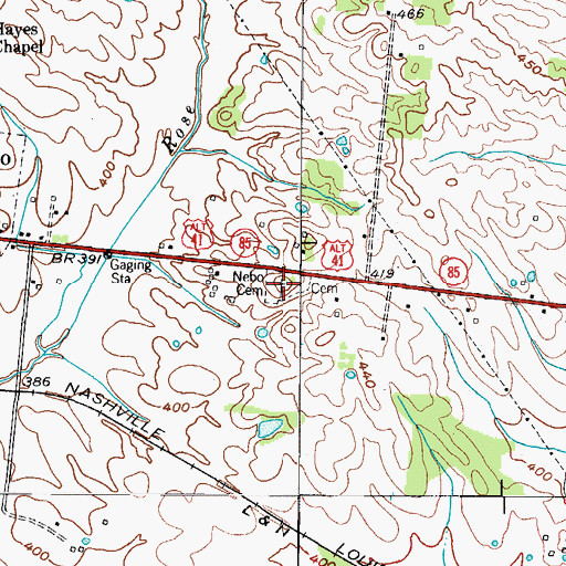 Topographic Map of Union Cemetery, KY