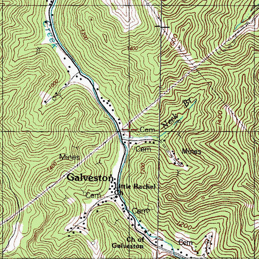 Topographic Map of Neck Branch School, KY