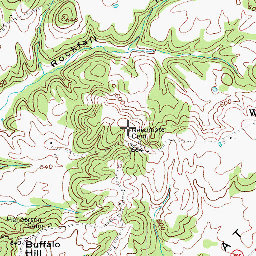 Topographic Map of Needmore Cemetery, KY