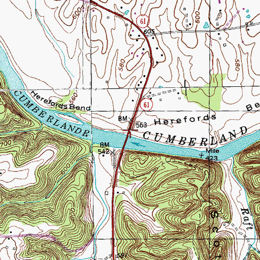 Topographic Map of Neeleys Ferry, KY