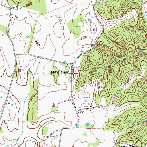 Topographic Map of Neff Cemetery, KY