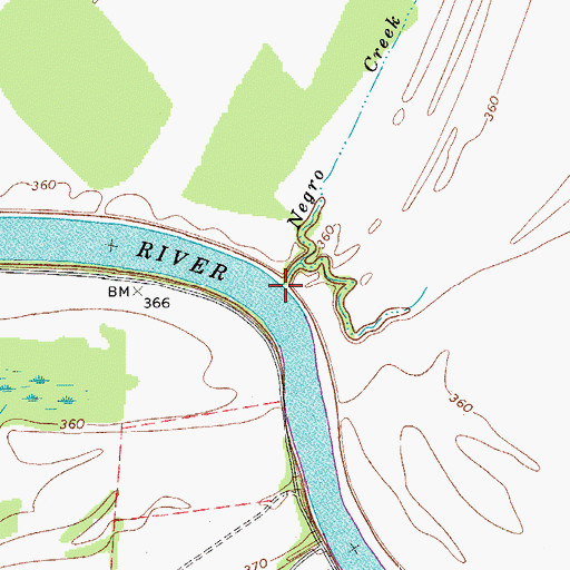 Topographic Map of Negro Creek, KY