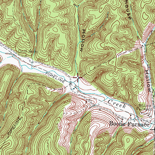 Topographic Map of Negro Hollow, KY