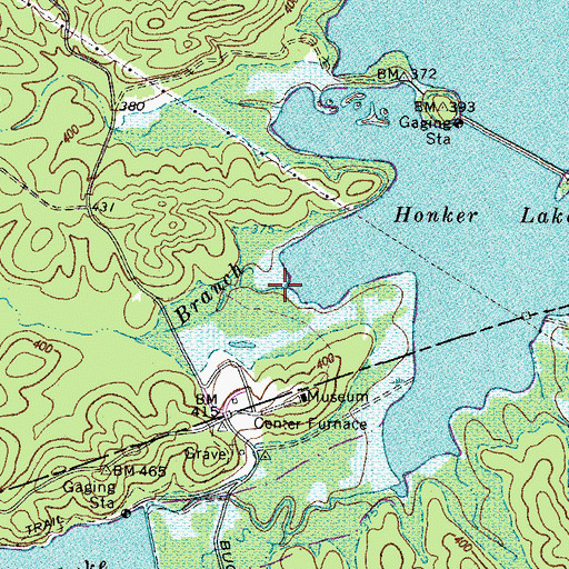 Topographic Map of Negrorow Branch, KY