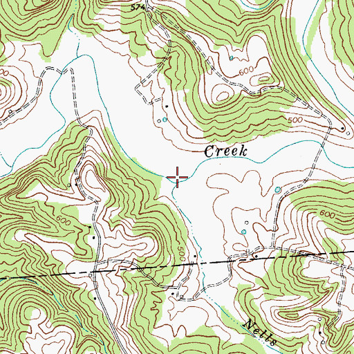 Topographic Map of Nells Branch, KY