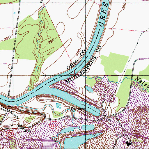 Topographic Map of Nelson Creek, KY