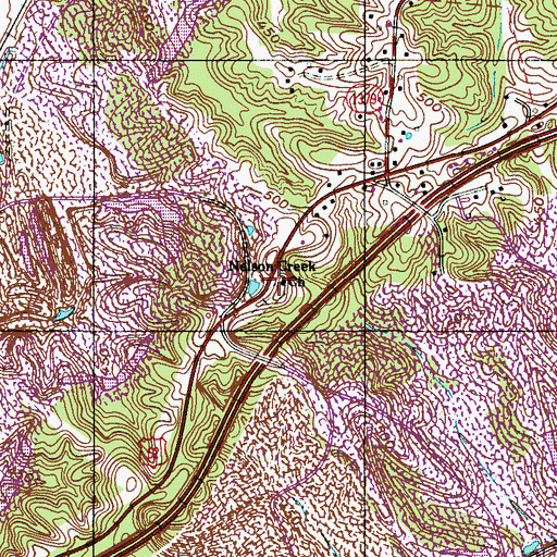 Topographic Map of Nelson Creek Church, KY